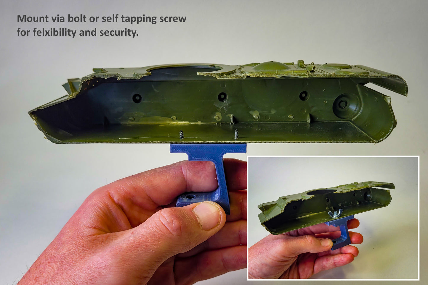 Tank Handle - Model tank and AFV model kit building and painting mounting handle device