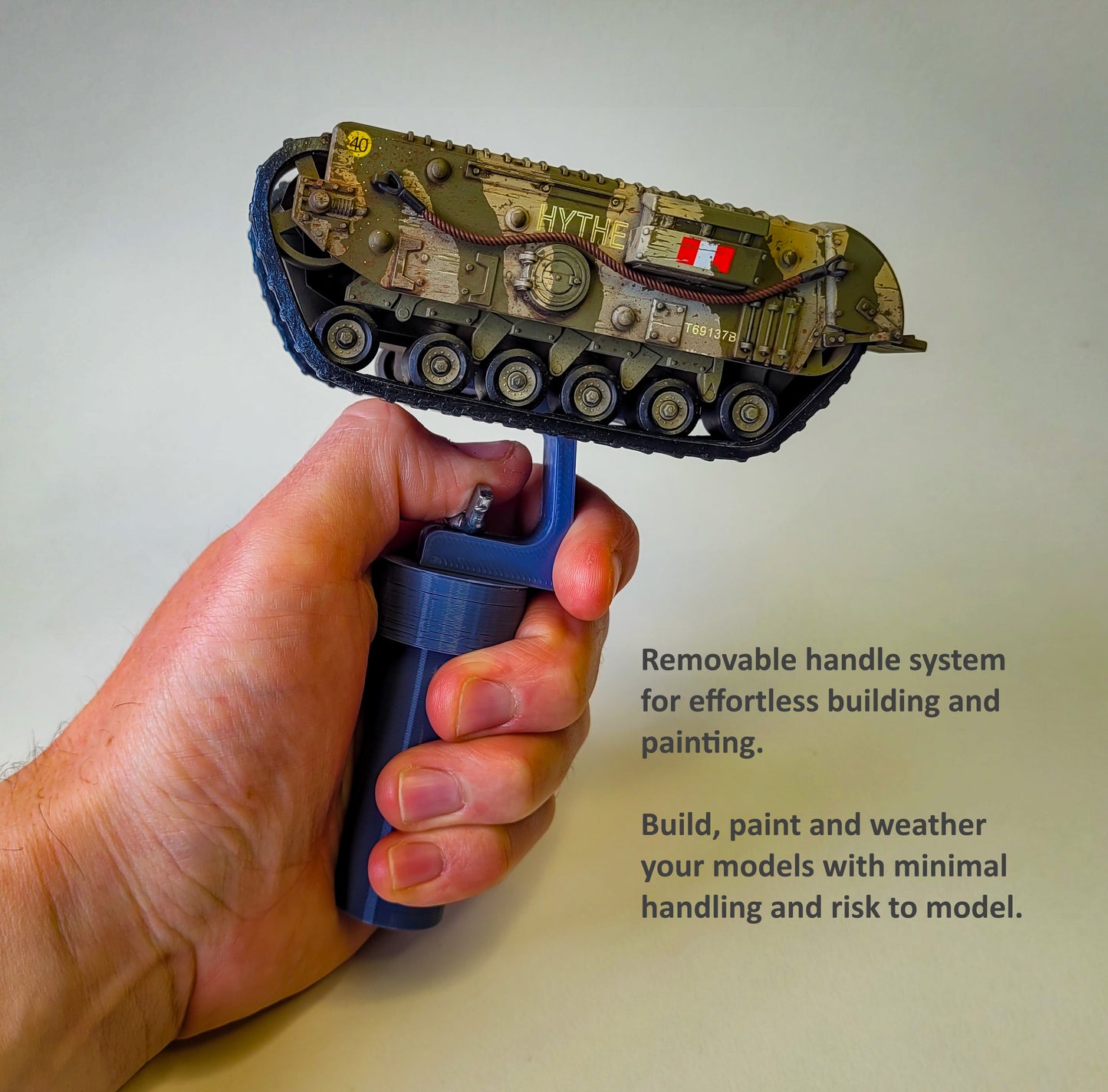 Tank Handle - Model tank and AFV model kit building and painting mounting handle device